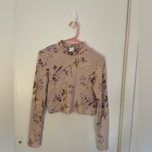 Pink Patterned Turtleneck